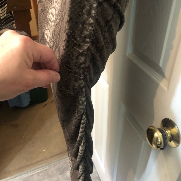 Micheal Kors size large sleeveless racerback animal print shirred midi dress - Picture 7 of 7